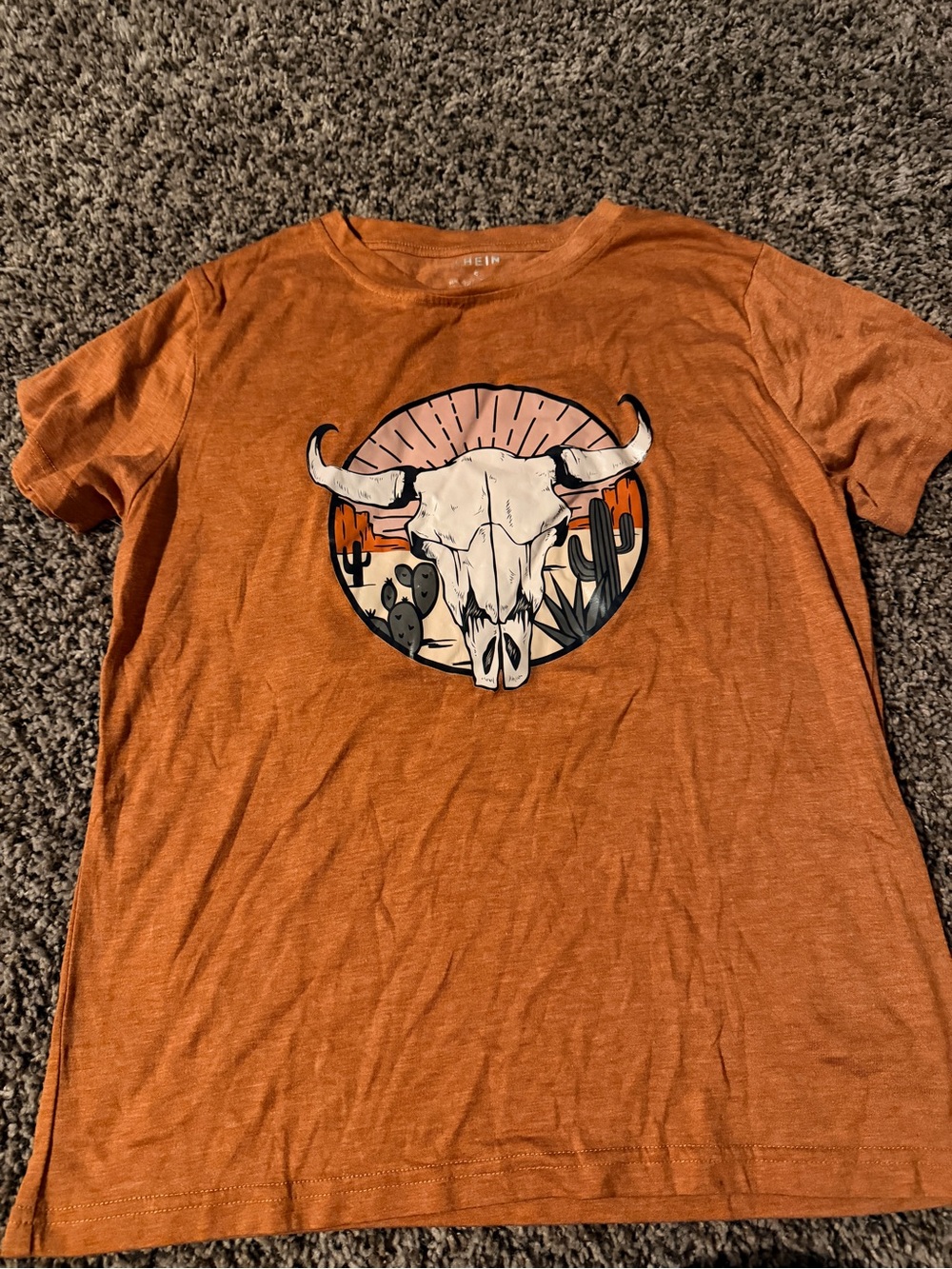 SHEIN Orange Lightweight Crew Neck Tee